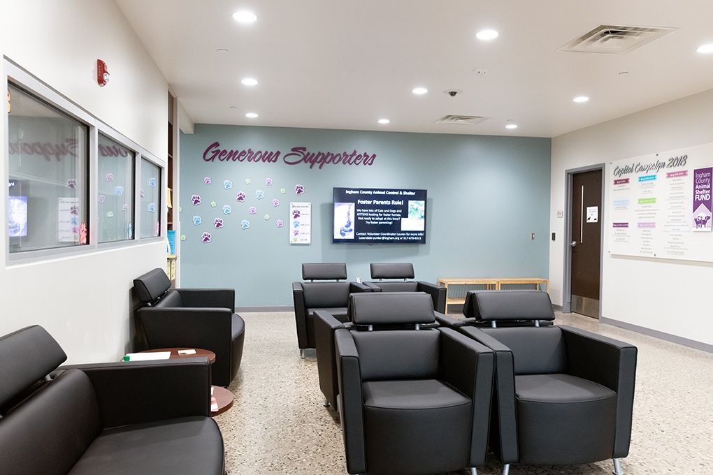 Civic & Municipal Construction - Ingham County Animal Shelter - Lobby Waiting Area