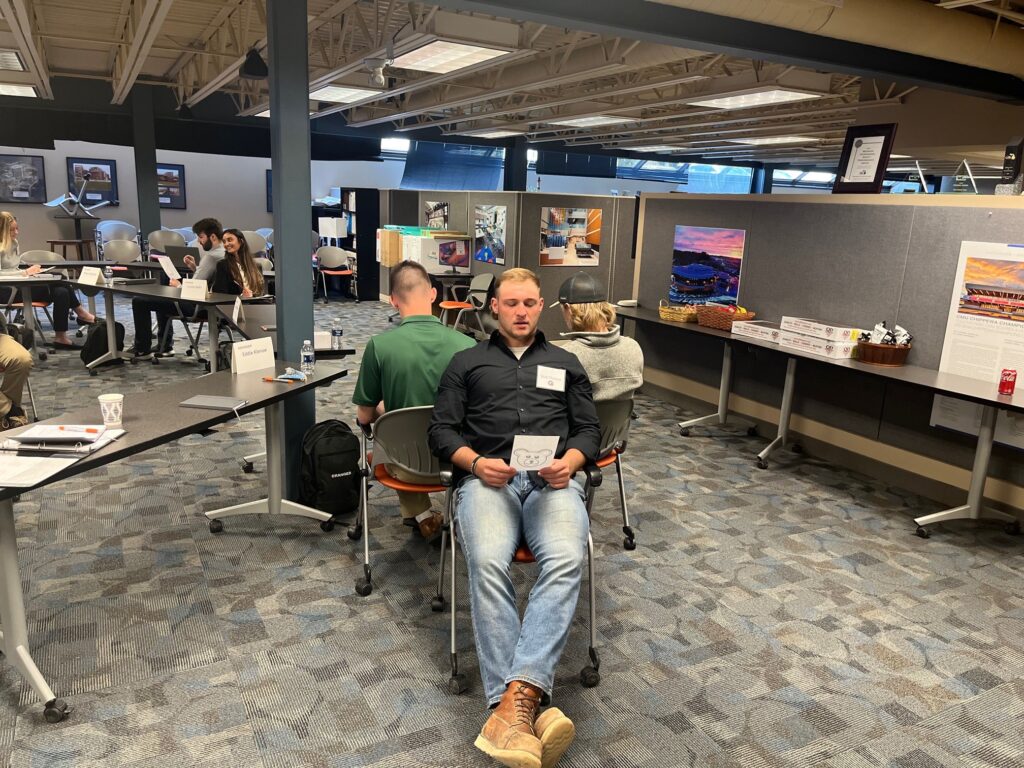 Nick Thomas with his internship group